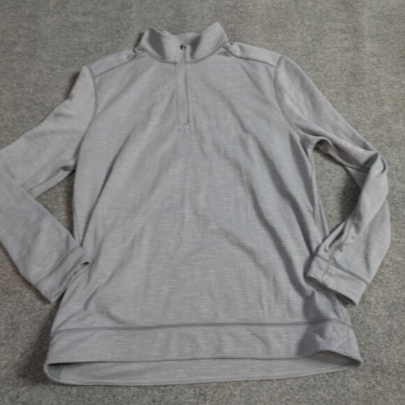 Tommy Bahama Pullover Shirt L Gray Long Sleeve 1/4 Zip Poly Cotton Reversible - Picture 4 of 12